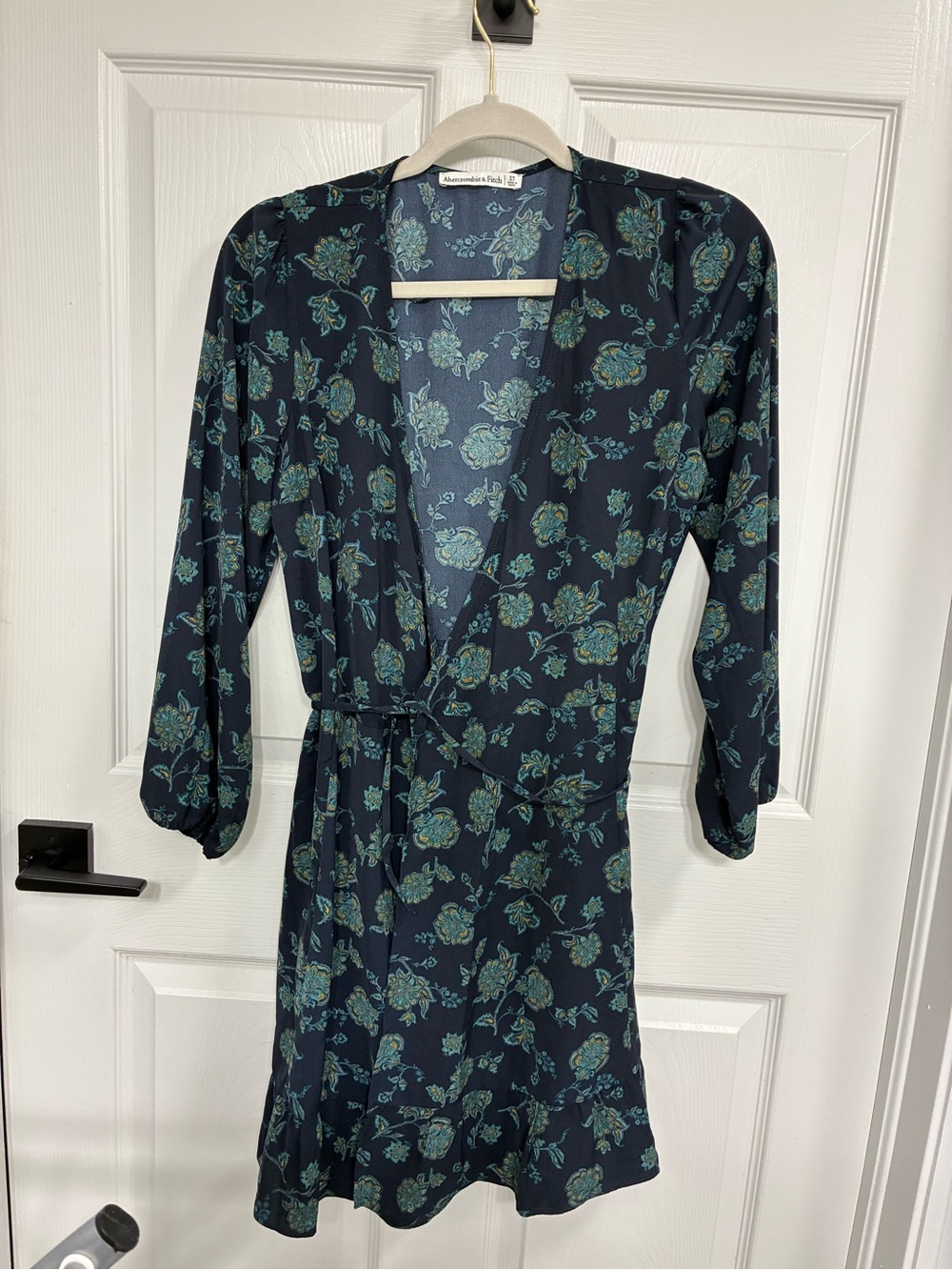 Abercrombie & Fitch Navy Floral Wrap Mini Dress